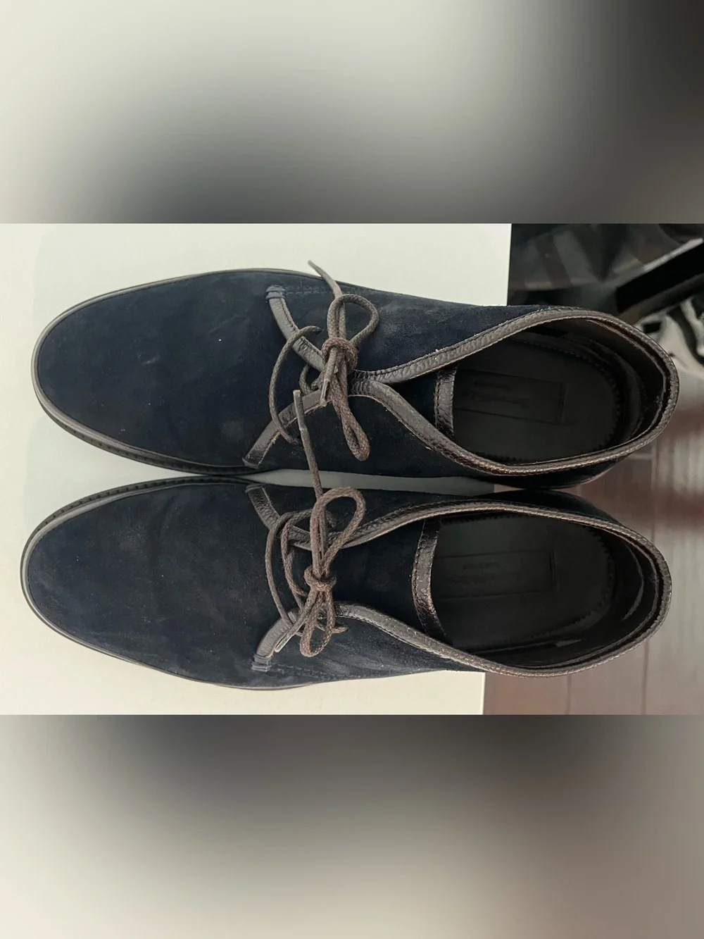 Salvatore Ferragamo navy suede